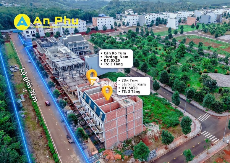 Nhà phố khu đô thị Ân Phú, măt tiền Hà Huy Tập, vị trí đẹp, KD tốt.